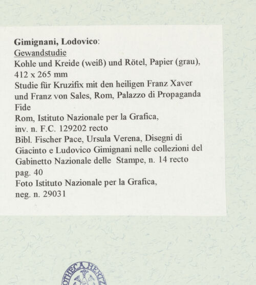 Rückseite von Istituto Nazionale per la Grafica [https://www.deutsche-digitale-bibliothek.de/content/lizenzen/rv-ez/] Gewandstudie - , bh463228_recto. Foto.