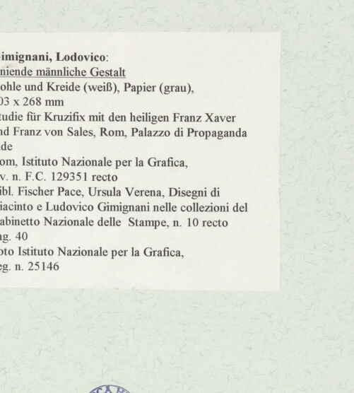 Rückseite von Istituto Nazionale per la Grafica [https://www.deutsche-digitale-bibliothek.de/content/lizenzen/rv-ez/] Kniende männliche Gestalt - , bh463250_recto. Foto.