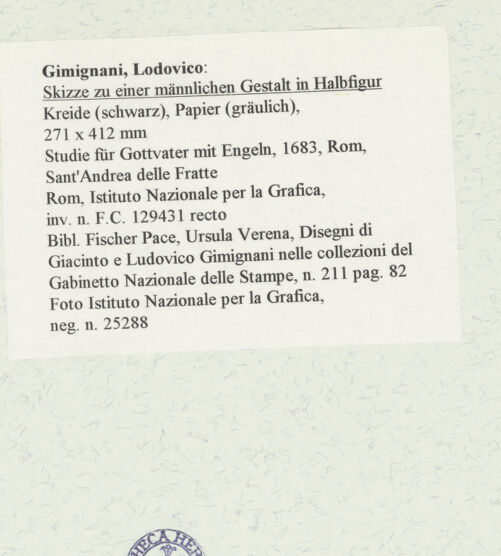 Rückseite von Istituto Nazionale per la Grafica [https://www.deutsche-digitale-bibliothek.de/content/lizenzen/rv-ez/] Skizze zu einer männlichen Gestalt in Halbfigur - , bh463280_recto. Foto.