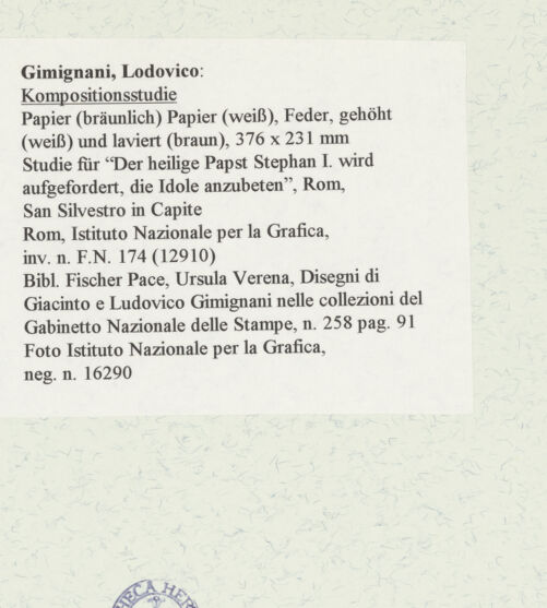 Rückseite von Istituto Nazionale per la Grafica [https://www.deutsche-digitale-bibliothek.de/content/lizenzen/rv-ez/] Kompositionsstudie - , bh463310_recto. Foto.