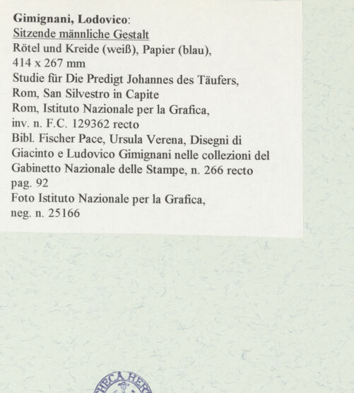 Rückseite von Istituto Nazionale per la Grafica [https://www.deutsche-digitale-bibliothek.de/content/lizenzen/rv-ez/] Sitzende männliche Gestalt - , bh463314_recto. Foto.