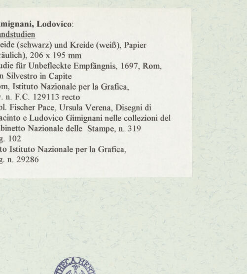 Rückseite von Istituto Nazionale per la Grafica [https://www.deutsche-digitale-bibliothek.de/content/lizenzen/rv-ez/] Handstudien - , bh463328_recto. Foto.