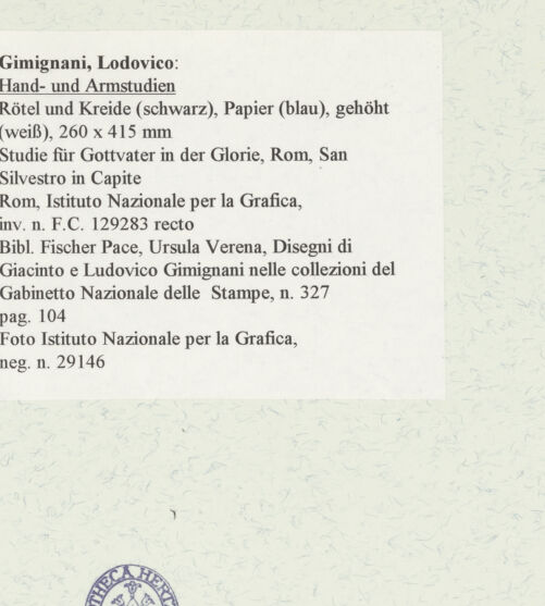 Rückseite von Istituto Nazionale per la Grafica [https://www.deutsche-digitale-bibliothek.de/content/lizenzen/rv-ez/] Hand- und Armstudien - , bh463329_recto. Foto.