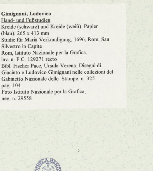 Rückseite von Istituto Nazionale per la Grafica [https://www.deutsche-digitale-bibliothek.de/content/lizenzen/rv-ez/] Hand- und Fußstudien - , bh463331_recto. Foto.