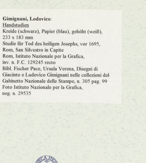 Rückseite von Istituto Nazionale per la Grafica [https://www.deutsche-digitale-bibliothek.de/content/lizenzen/rv-ez/] Handstudien - , bh463357_recto. Foto.