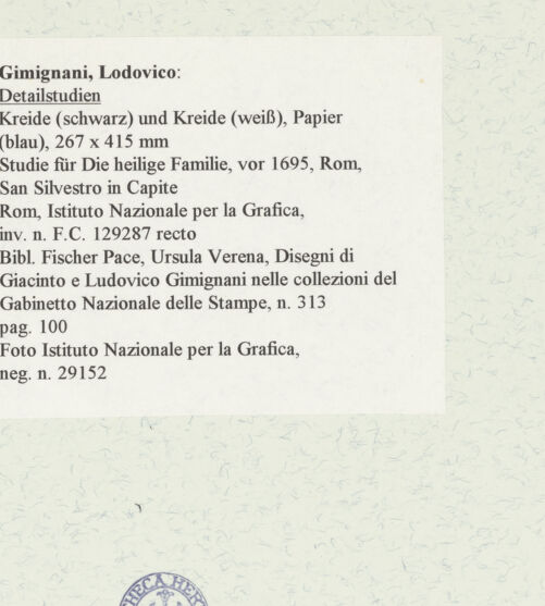 Rückseite von Istituto Nazionale per la Grafica [https://www.deutsche-digitale-bibliothek.de/content/lizenzen/rv-ez/] Detailstudien - , bh463358_recto. Foto.