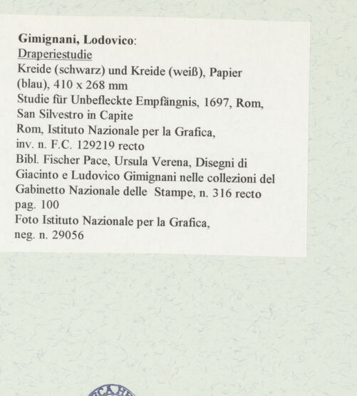 Rückseite von Istituto Nazionale per la Grafica [https://www.deutsche-digitale-bibliothek.de/content/lizenzen/rv-ez/] Draperiestudie - , bh463367_recto. Foto.