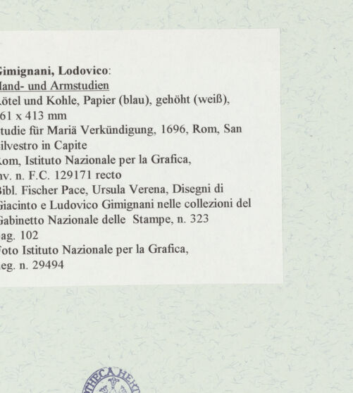 Rückseite von Istituto Nazionale per la Grafica [https://www.deutsche-digitale-bibliothek.de/content/lizenzen/rv-ez/] Hand- und Armstudien - , bh463370_recto. Foto.