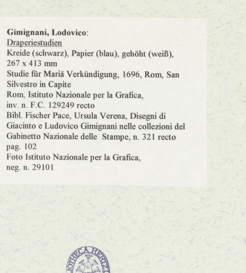 Rückseite von Istituto Nazionale per la Grafica [https://www.deutsche-digitale-bibliothek.de/content/lizenzen/rv-ez/] Draperiestudien - , bh463372_recto. Foto.