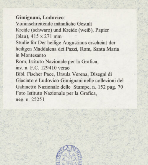 Rückseite von Istituto Nazionale per la Grafica [https://www.deutsche-digitale-bibliothek.de/content/lizenzen/rv-ez/] Voranschreitende männliche Gestalt - , bh463502_recto. Foto.