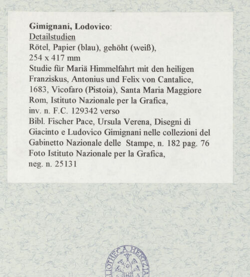 Rückseite von Istituto Nazionale per la Grafica [https://www.deutsche-digitale-bibliothek.de/content/lizenzen/rv-ez/] Detailstudien - , bh463524_recto. Foto.
