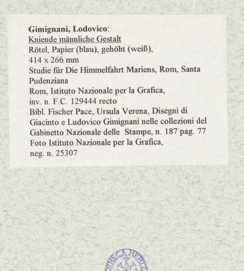 Rückseite von Istituto Nazionale per la Grafica [https://www.deutsche-digitale-bibliothek.de/content/lizenzen/rv-ez/] Kniende männliche Gestalt - , bh463528_recto. Foto.