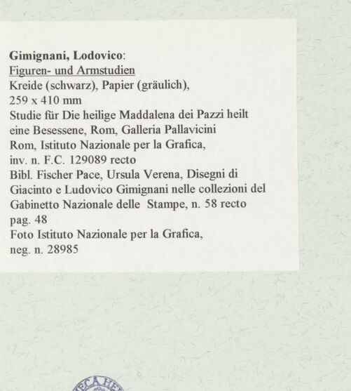 Rückseite von Istituto Nazionale per la Grafica [https://www.deutsche-digitale-bibliothek.de/content/lizenzen/rv-ez/] Figuren- und Armstudien - , bh463542_recto. Foto.