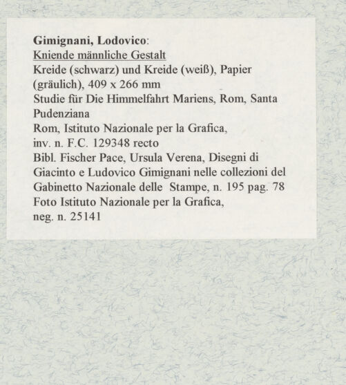 Rückseite von Istituto Nazionale per la Grafica [https://www.deutsche-digitale-bibliothek.de/content/lizenzen/rv-ez/] Kniende männliche Gestalt - , bh463550_recto. Foto.