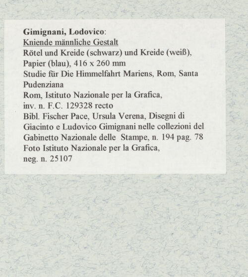 Rückseite von Istituto Nazionale per la Grafica [https://www.deutsche-digitale-bibliothek.de/content/lizenzen/rv-ez/] Kniende männliche Gestalt - , bh463551_recto. Foto.
