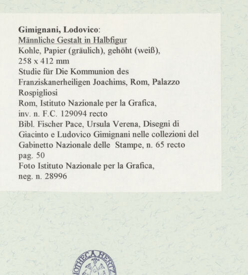Rückseite von Istituto Nazionale per la Grafica [https://www.deutsche-digitale-bibliothek.de/content/lizenzen/rv-ez/] Männliche Gestalt in Halbfigur - , bh463559_recto. Foto.