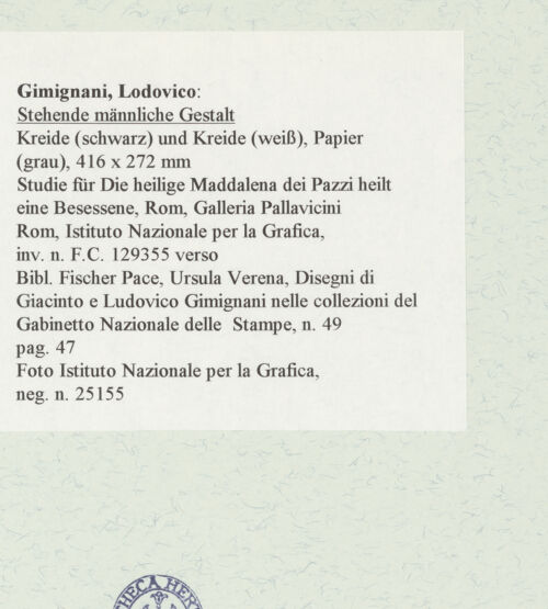 Rückseite von Istituto Nazionale per la Grafica [https://www.deutsche-digitale-bibliothek.de/content/lizenzen/rv-ez/] Stehende männliche Gestalt - , bh463564_recto. Foto.