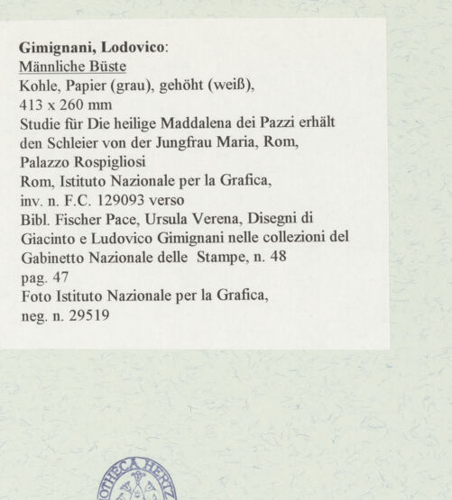 Rückseite von Istituto Nazionale per la Grafica [https://www.deutsche-digitale-bibliothek.de/content/lizenzen/rv-ez/] Männliche Büste - , bh463565_recto. Foto.