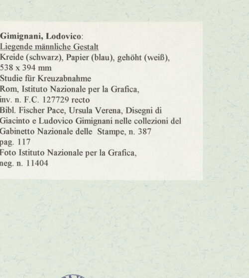 Rückseite von Istituto Nazionale per la Grafica [https://www.deutsche-digitale-bibliothek.de/content/lizenzen/rv-ez/] Liegende männliche Gestalt - , bh463587_recto. Foto.
