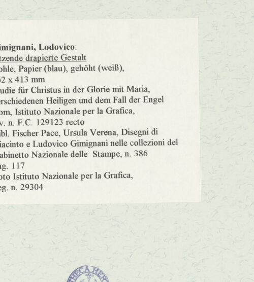 Rückseite von Istituto Nazionale per la Grafica [https://www.deutsche-digitale-bibliothek.de/content/lizenzen/rv-ez/] Sitzende drapierte Gestalt - , bh463588_recto. Foto.