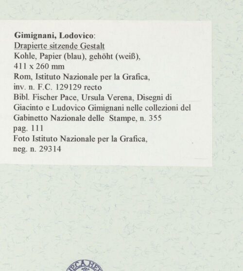 Rückseite von Istituto Nazionale per la Grafica [https://www.deutsche-digitale-bibliothek.de/content/lizenzen/rv-ez/] Drapierte sitzende Gestalt - , bh463608_recto. Foto.