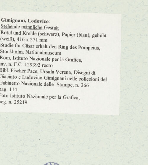 Rückseite von Istituto Nazionale per la Grafica [https://www.deutsche-digitale-bibliothek.de/content/lizenzen/rv-ez/] Stehende männliche Gestalt - , bh463612_recto. Foto.