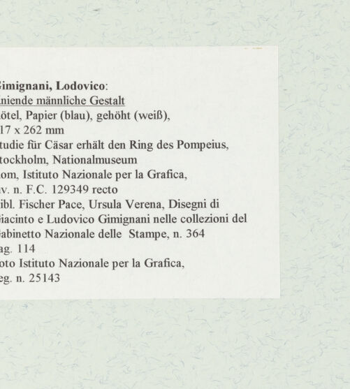 Rückseite von Istituto Nazionale per la Grafica [https://www.deutsche-digitale-bibliothek.de/content/lizenzen/rv-ez/] Kniende männliche Gestalt - , bh463614_recto. Foto.