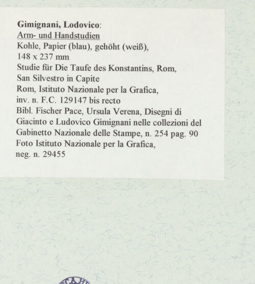 Rückseite von Istituto Nazionale per la Grafica [https://www.deutsche-digitale-bibliothek.de/content/lizenzen/rv-ez/] Arm- und Handstudien - , bh464032_recto. Foto.