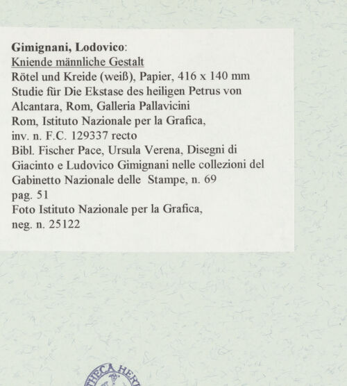 Rückseite von Istituto Nazionale per la Grafica [https://www.deutsche-digitale-bibliothek.de/content/lizenzen/rv-ez/] Kniende männliche Gestalt - , bh464044_recto. Foto.