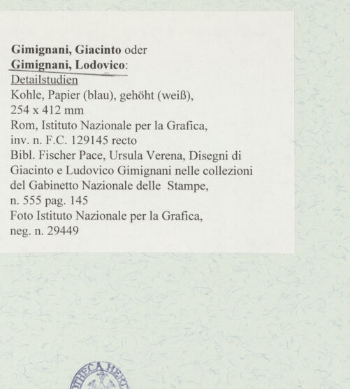 Rückseite von Istituto Nazionale per la Grafica [https://www.deutsche-digitale-bibliothek.de/content/lizenzen/rv-ez/] Detailstudien - , bh464324_recto. Foto.