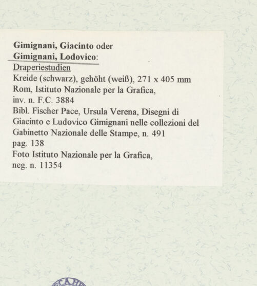 Rückseite von Istituto Nazionale per la Grafica [https://www.deutsche-digitale-bibliothek.de/content/lizenzen/rv-ez/] Draperiestudien - , bh464382_recto. Foto.