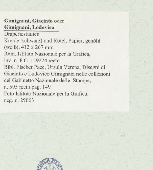 Rückseite von Istituto Nazionale per la Grafica [https://www.deutsche-digitale-bibliothek.de/content/lizenzen/rv-ez/] Draperiestudien - , bh464561_recto. Foto.