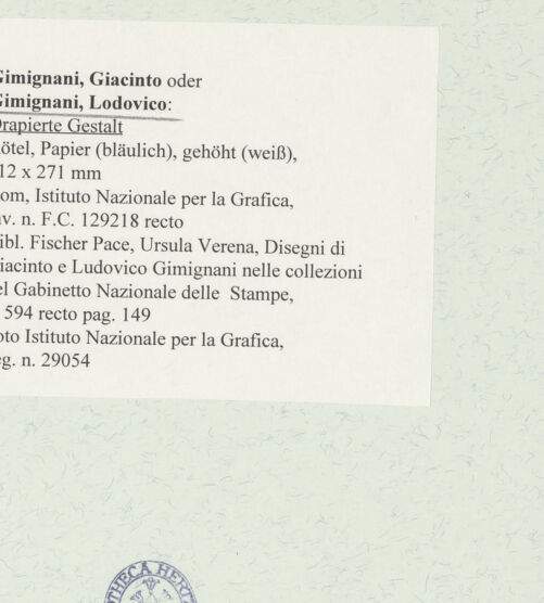 Rückseite von Istituto Nazionale per la Grafica [https://www.deutsche-digitale-bibliothek.de/content/lizenzen/rv-ez/] Drapierte Gestalt - , bh464563_recto. Foto.