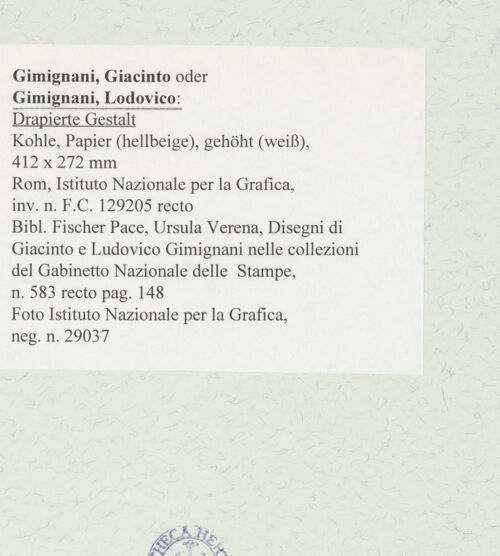 Rückseite von Istituto Nazionale per la Grafica [https://www.deutsche-digitale-bibliothek.de/content/lizenzen/rv-ez/] Drapierte Gestalt - , bh464586_recto. Foto.