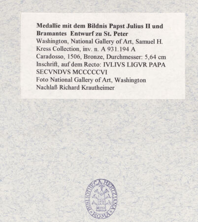 Rückseite von Bibliotheca Hertziana [https://www.deutsche-digitale-bibliothek.de/content/lizenzen/rv-fz/] Palazzo DoriaSüdwestfassade - Fassade von Süden, bh464969_recto. Foto: Krautheimer, Richard.