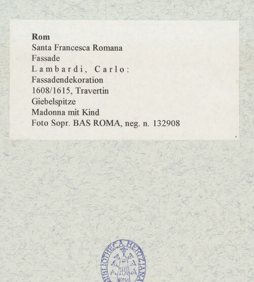 Rückseite von Sopr. BAS ROMA [https://www.deutsche-digitale-bibliothek.de/content/lizenzen/rv-ez/] Madonna - , bh466855_recto. Foto.