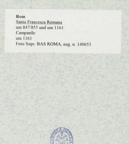 Rückseite von Sopr. BAS ROMA [https://www.deutsche-digitale-bibliothek.de/content/lizenzen/rv-ez/] Santa Maria Nova - , bh466865_recto. Foto.