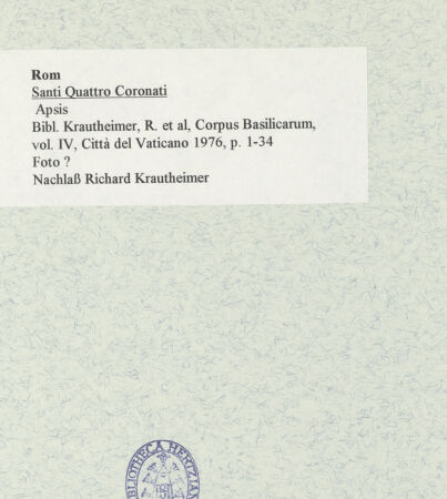 Rückseite von unbekannt [https://www.deutsche-digitale-bibliothek.de/content/lizenzen/rv-ez/] Santi Quattro Coronati - Apsis, bh469622_recto. Foto.