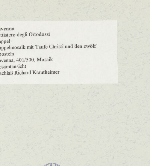 Rückseite von unbekannt [https://www.deutsche-digitale-bibliothek.de/content/lizenzen/rv-fz/] Mosaikdekoration der Kuppel, der Pendentifs und der Sockelzone - Kuppel, bh470725_recto. Foto.