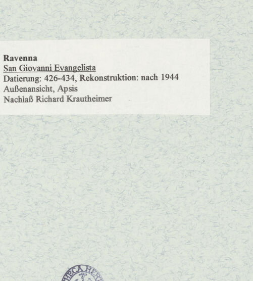 Rückseite von unbekannt [https://www.deutsche-digitale-bibliothek.de/content/lizenzen/rv-fz/] San Giovanni EvangelistaAußenbauApsis und Ostbau - Ansicht von Osten, bh471558_recto. Foto.