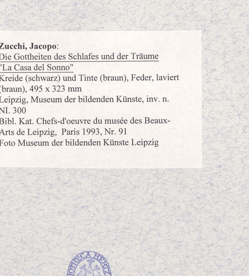 Rückseite von Museum der bildenden Künste Leipzig [https://www.deutsche-digitale-bibliothek.de/content/lizenzen/rv-ez/] Die Gottheiten des Schlafes und der Träume "La Casa del Sonno" - , bh473733_recto. Foto.