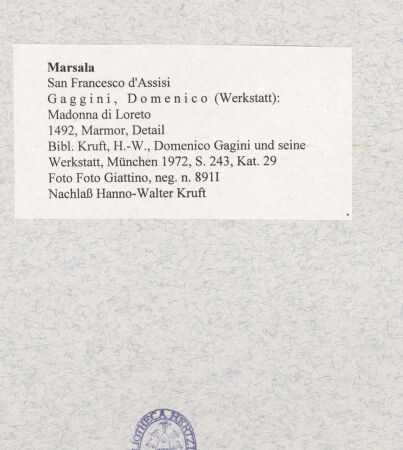 Rückseite von Foto Giattino [https://www.deutsche-digitale-bibliothek.de/content/lizenzen/rv-ez/] Madonna di Loreto (Madonna Lactans) - Detail: Oberkörper von rechts, bh474995_recto. Foto.