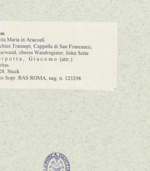 Rückseite von Sopr. BAS ROMA [https://www.deutsche-digitale-bibliothek.de/content/lizenzen/rv-ez/] Caritas - , bh475365_recto. Foto.