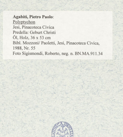 Rückseite von Sigismondi, Roberto [https://www.deutsche-digitale-bibliothek.de/content/lizenzen/rv-fz/] PolyptychonPredella: Geburt Christi - , bh477008_recto. Foto: Sigismondi, Roberto.