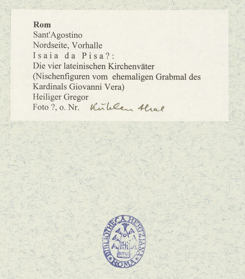 Rückseite von Kühlenthal, Michael [https://rightsstatements.org/page/CNE/1.0/] Die vier lateinischen KirchenväterHeiliger Gregor der Große - Gesamtansicht, bh477541_recto. Foto.