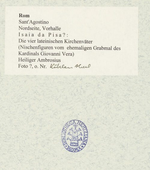 Rückseite von Kühlenthal, Michael [https://www.deutsche-digitale-bibliothek.de/content/lizenzen/rv-ez/] Die vier lateinischen KirchenväterHeiliger Ambrosius - Gesamtansicht, bh477550_recto. Foto.