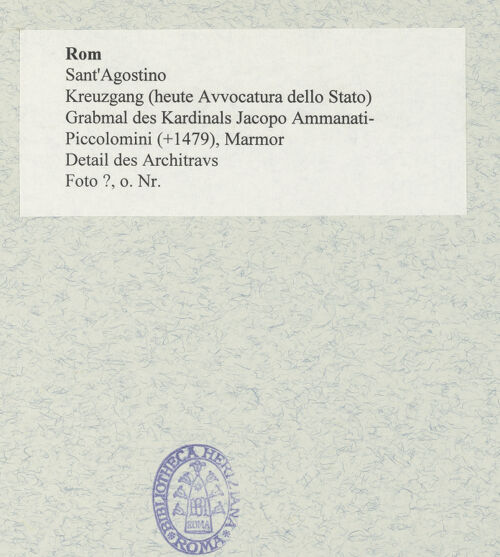 Rückseite von unbekannt [https://www.deutsche-digitale-bibliothek.de/content/lizenzen/rv-fz/] Grabmal des Kardinals Jacopo Ammanati-Piccolomini (+1479) - Detail des Architravs, bh477936_recto. Foto.