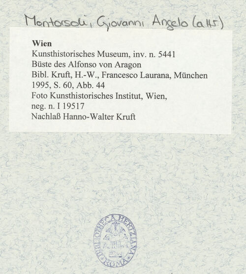 Rückseite von Kunsthistorisches Museum [https://www.deutsche-digitale-bibliothek.de/content/lizenzen/rv-ez/] Büste Alfonsos von Aragon - Detail: Kopf, bh478791_recto. Foto.