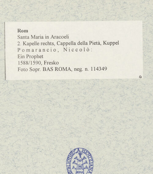 Rückseite von Sopr. BAS ROMA [https://www.deutsche-digitale-bibliothek.de/content/lizenzen/rv-ez/] KuppelausmalungEin Prophet - , bh480400_recto. Foto.