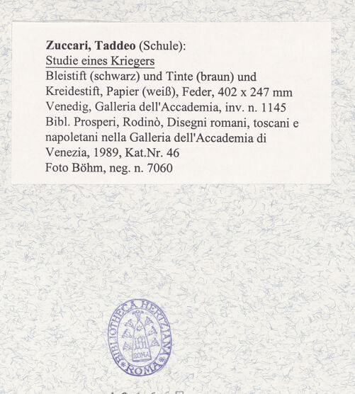 Rückseite von Böhm [https://www.deutsche-digitale-bibliothek.de/content/lizenzen/rv-ez/] Studie eines Kriegers - , bh481667_recto. Foto.